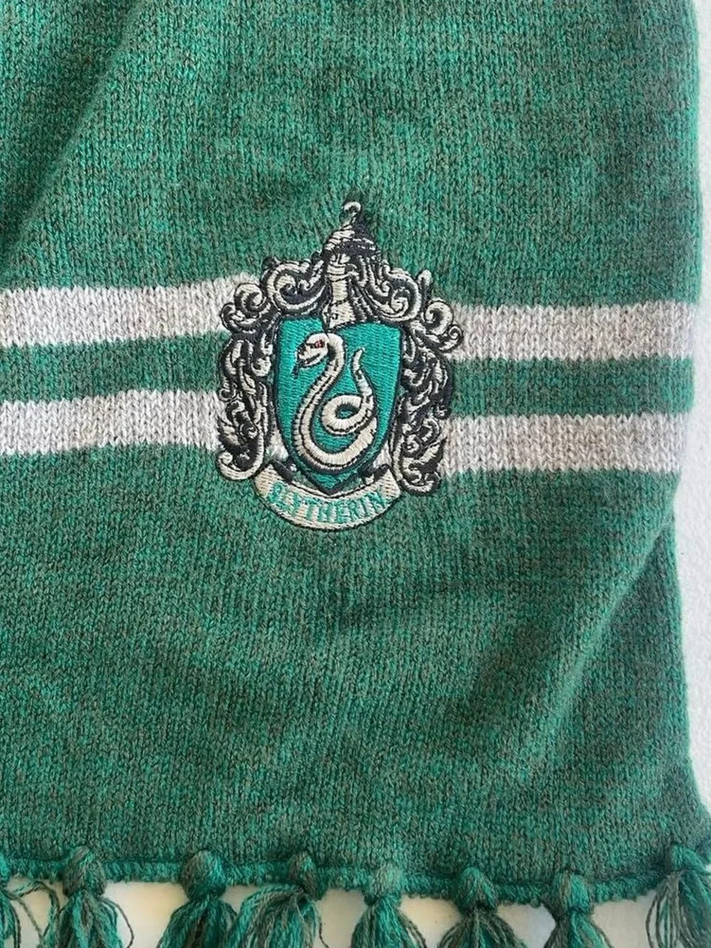Harry Potter Slytherin House Knit Scarf Universal Studios Wizarding World